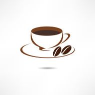 Coffee cup with beans icon N2