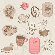 Coffee Scrapbook Elements