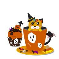 Halloween cupcake and cofee design