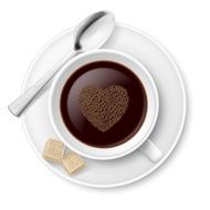 Coffee with sugar and spoon