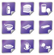 Breakfast Meals vector icons in Stickers