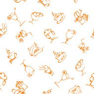 food and drinks icon seamless