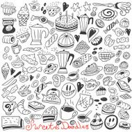 Coffe and sweets - doodles collection N2