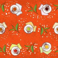 Pattern with different sorts of tea