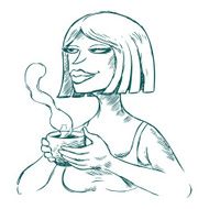 Woman Drinking Coffee N12