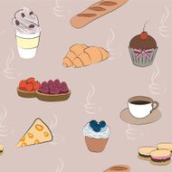 Vector coffee seamless background pattern