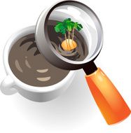 Coffee cup with tropic island