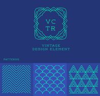 Vector set of outline emblems and patterns
