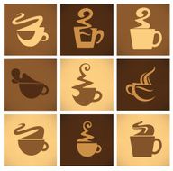 coffee and tea vector cups collection