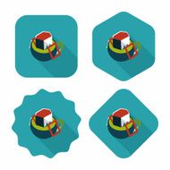 coffee bag flat icon with long shadow eps10 N32