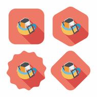 coffee bag flat icon with long shadow eps10 N33