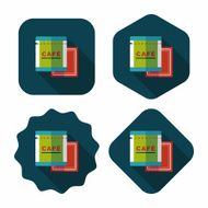 coffee bag flat icon with long shadow eps10 N35