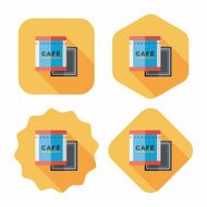 coffee bag flat icon with long shadow eps10 N36