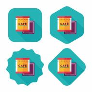 coffee bag flat icon with long shadow eps10 N37