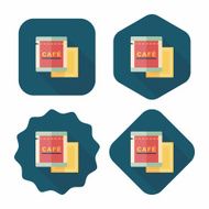 coffee bag flat icon with long shadow eps10 N38
