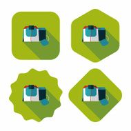 coffee bag flat icon with long shadow eps10 N39