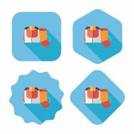 coffee bag flat icon with long shadow eps10 N40