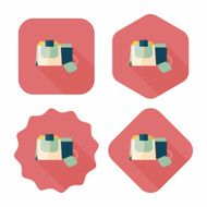 coffee bag flat icon with long shadow eps10 N42