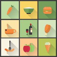 Flat icons for food and drinks Vector eps10