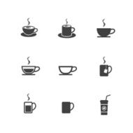 Vector Coffee Cup and Tea Icons Sign Symbol