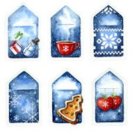 Christmas watercolor tags