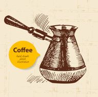Hand drawn vintage coffee background N14