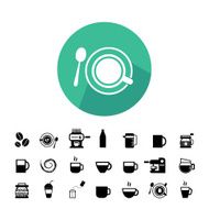 cup and coffee icon set N7