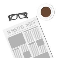 Newspaper Glasses and Coffee