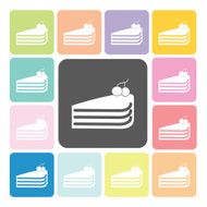 Cake Icon color set vector illustration