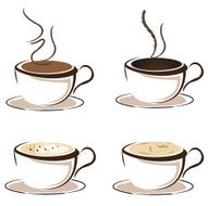 Coffee cup vector icon set