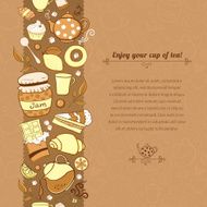 Vector tea illustration for template card