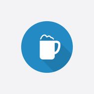 cappuccino Flat Blue Simple Icon with long shadow