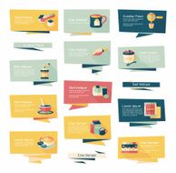 Coffee flat banner background set eps10 N32