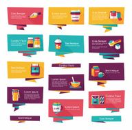 Coffee flat banner background set eps10 N33