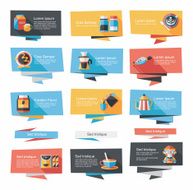 Coffee flat banner background set eps10 N34