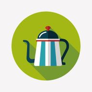 coffee kettle flat icon with long shadow eps10 N26