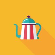 coffee kettle flat icon with long shadow eps10 N27
