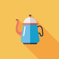 coffee kettle flat icon with long shadow eps10 N28