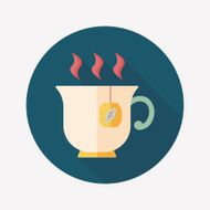 hot tea flat icon with long shadow eps10 N9
