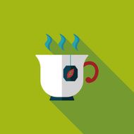 hot tea flat icon with long shadow eps10 N10