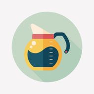 coffee kettle flat icon with long shadow eps10 N29