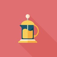 coffee kettle flat icon with long shadow eps10 N30