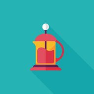 coffee kettle flat icon with long shadow eps10 N31