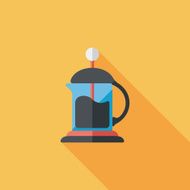 coffee kettle flat icon with long shadow eps10 N32
