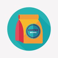 coffee bean flat icon with long shadow eps10 N64