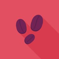 coffee bean flat icon with long shadow eps10 N65