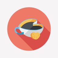 coffee flat icon with long shadow eps10 N7