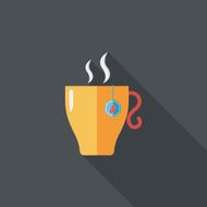 hot tea flat icon with long shadow eps10 N13