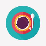 black coffee flat icon with long shadow eps10 N16