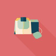 coffee bag flat icon with long shadow eps10 N43